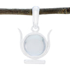 Crystal Quartz Dainty French Silver Solitaire White Pendant