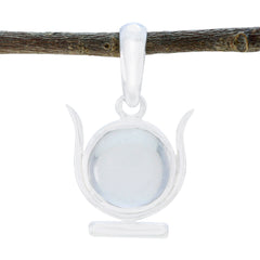 Crystal Quartz Dainty French Silver Solitaire White Pendant