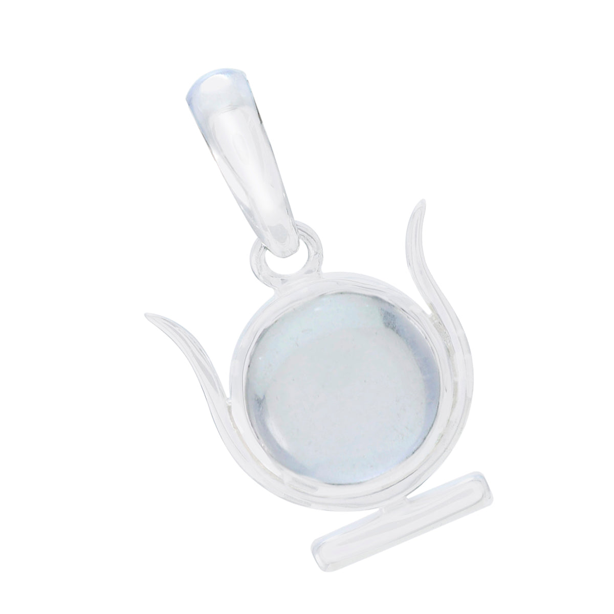 Kristallkvarts Elegant Fransk Silver Solitaire Katarina Elegant Vitt Hänge Smycken Sekundär produktbild