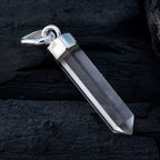 Crystal Quartz Tiny Latin American 925 Silver Solitaire Julia Abstract White Pendant Jewelry