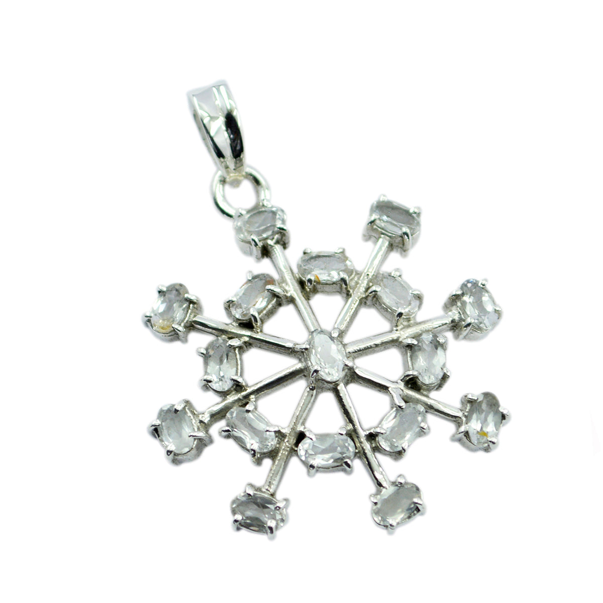 Crystal Quartz Eye-catching Latin American Silver multiple Constanza Heart White Pendant Jewelry