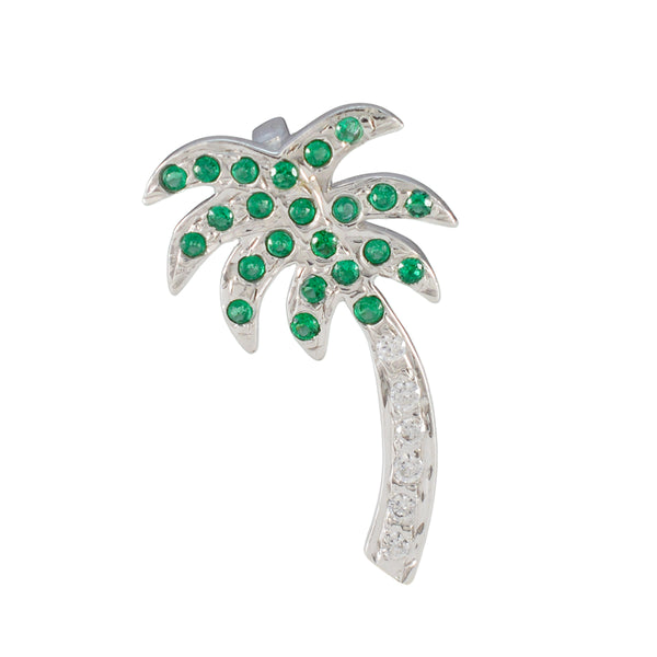 Emerald CZ Elegant Indian 925 Silver multiple Green Pendant
