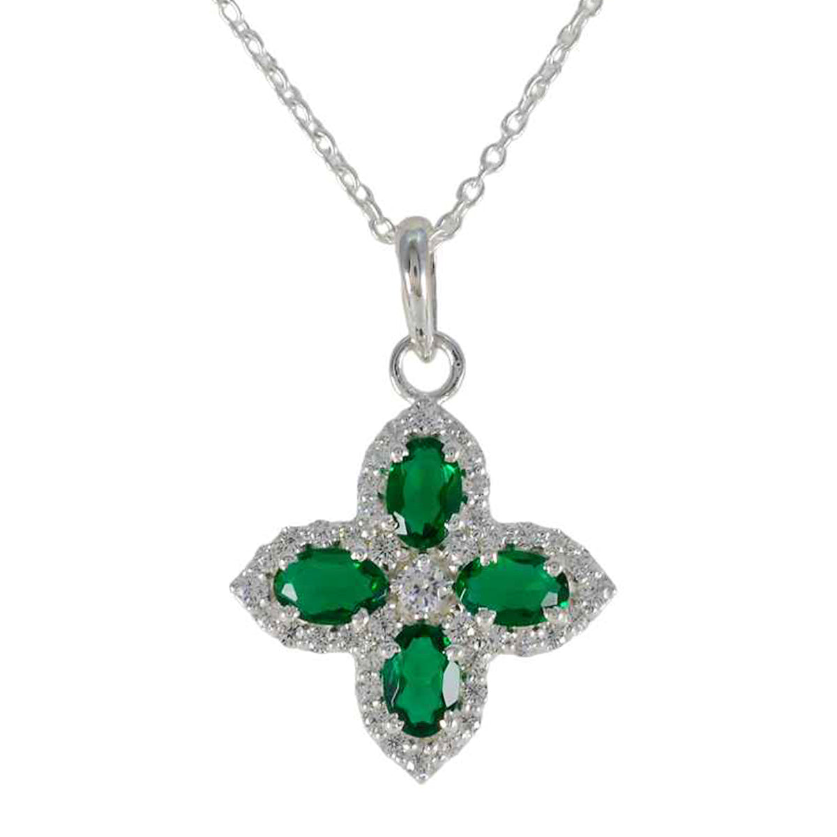 Emerald CZ Classic African 925 Silver multiple Green Pendant Главное изображение товара