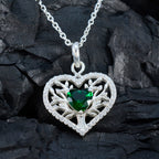 Emerald CZ Tiny Middle Eastern Sterling Silver multiple Antonia Victorian Green Pendant Jewellery