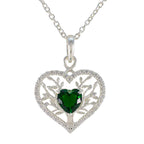 Emerald CZ Tiny Middle Eastern Sterling Silver multiple Green Pendant