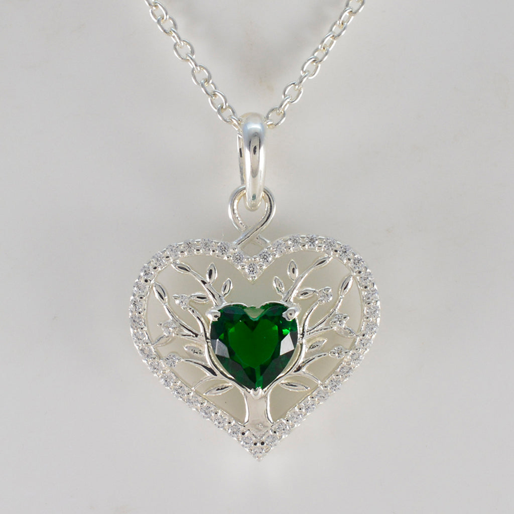 Emerald CZ Tiny Middle Eastern Sterling Silver multiple Antonia Victorian Green Pendant Jewellery