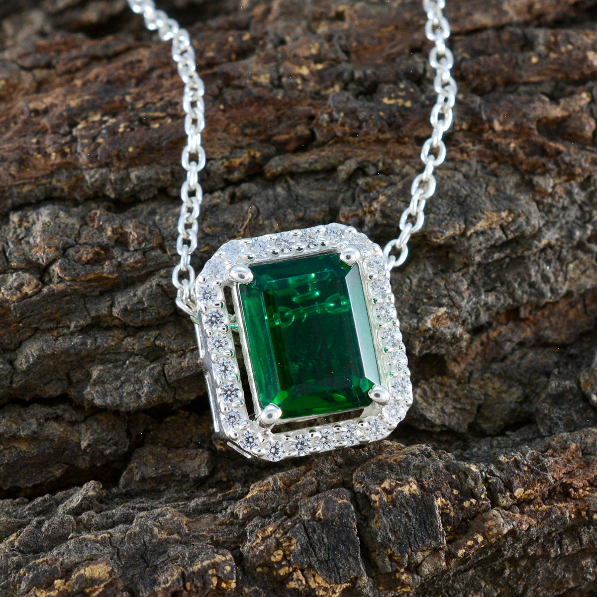 Emerald CZ Classic Middle Eastern 92.5 Silver multiple Yasmin Love Green Pendant Jewellery