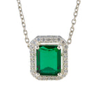 Emerald CZ Classic Middle Eastern 92.5 Silver multiple Green Pendant