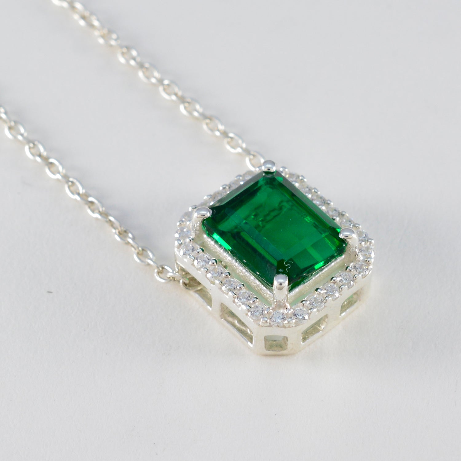 Emerald CZ Classic Midden-Oosterse 92,5 Zilveren meervoudige Yasmin Love Green Hanger Sieraden Secundaire afbeelding
