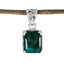 Emerald Whisper-thin American Silver Solitaire Green Pendant
