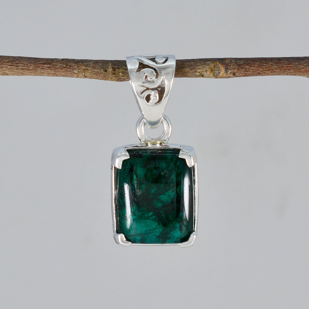 Smaragd Fluisterdunne Amerikaanse Zilveren Solitaire Zoe Propsel Groene Hanger Sieraden