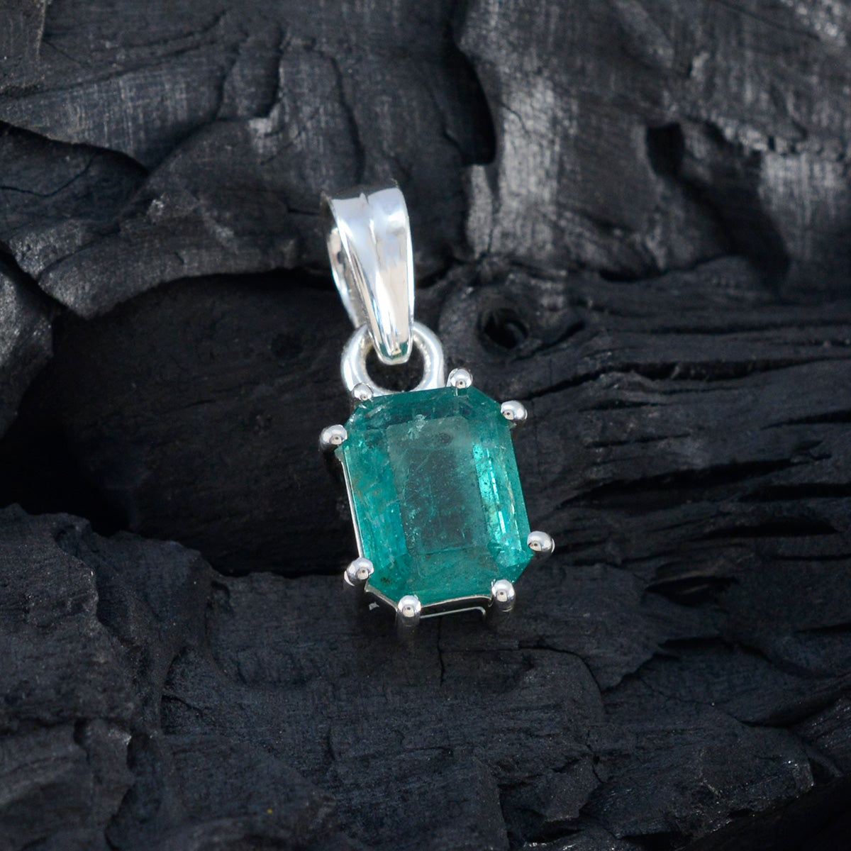Emerald Delicate Moroccan 925 Silver Solitaire Zoe Romantic Green Pendant Jewelry