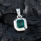 Emerald Dainty Egyptian 92.5 Silver Solitaire Zoey propsel Green Pendant Jewellery