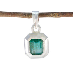Emerald Dainty Egyptian 92.5 Silver Solitaire Green Pendant