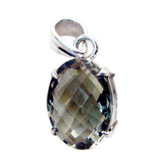 Green Amethyst Featherlight Turkish 92.5 Silver Solitaire Light Green Pendant