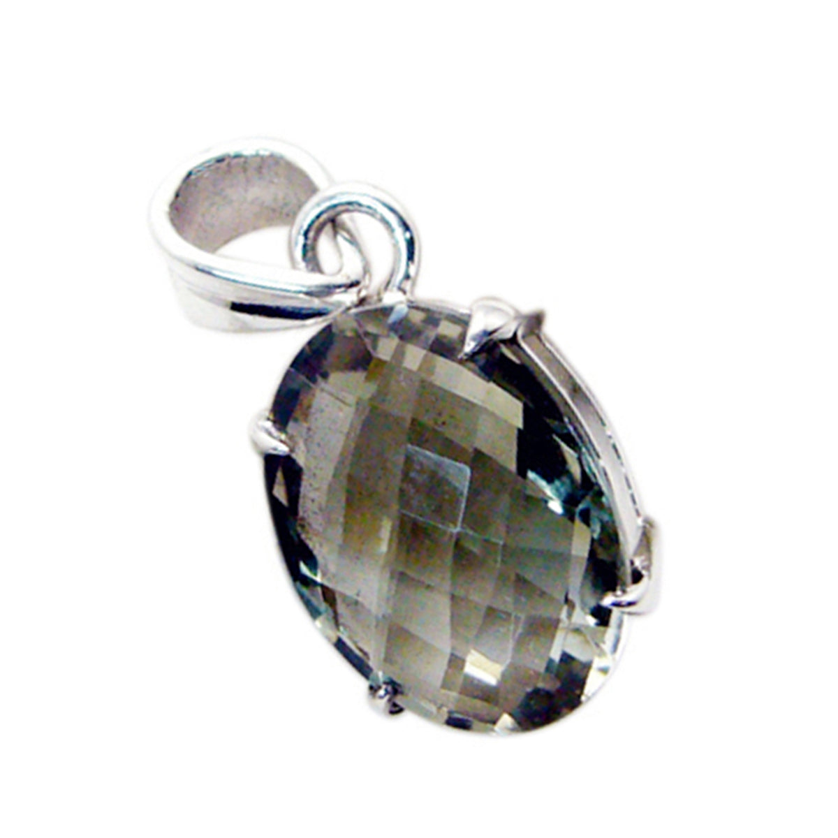 Green Amethyst Featherlight Turkish 92.5 Silver Solitaire Sara wedding Green Pendant Jewellery