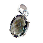 Green Amethyst Featherlight Turkish 92.5 Silver Solitaire Sara wedding Green Pendant Jewellery