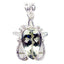 Green Amethyst Chunky Egyptian 92.5 Silver Solitaire Light Green Pendant