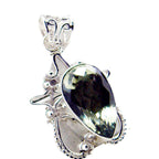 Green Amethyst Chunky Egyptian 92.5 Silver Solitaire Scarlett Rope-Wire Green Pendant Jewellery