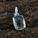 Green Amethyst Whisper-thin Turkish Sterling Silver Solitaire Amelia Heart Green Pendant Jewellery