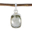 Green Amethyst Whisper-thin Turkish Sterling Silver Solitaire Light Green Pendant