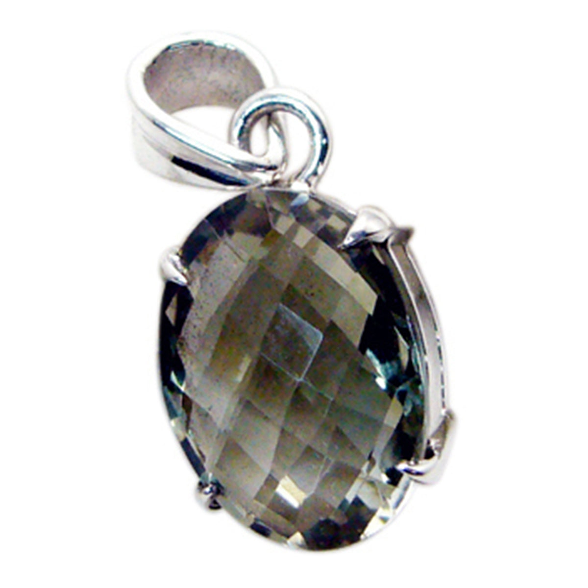 Green Amethyst Delicate French 925 Silver Solitaire Light Green Pendant Immagine principale del prodotto