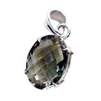 Green Amethyst Delicate French 925 Silver Solitaire Micaela Trendy Green Pendant Jewelry
