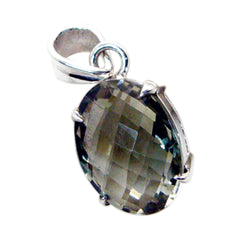 Green Amethyst Delicate French 925 Silver Solitaire Micaela Trendy Green Pendant Jewelry