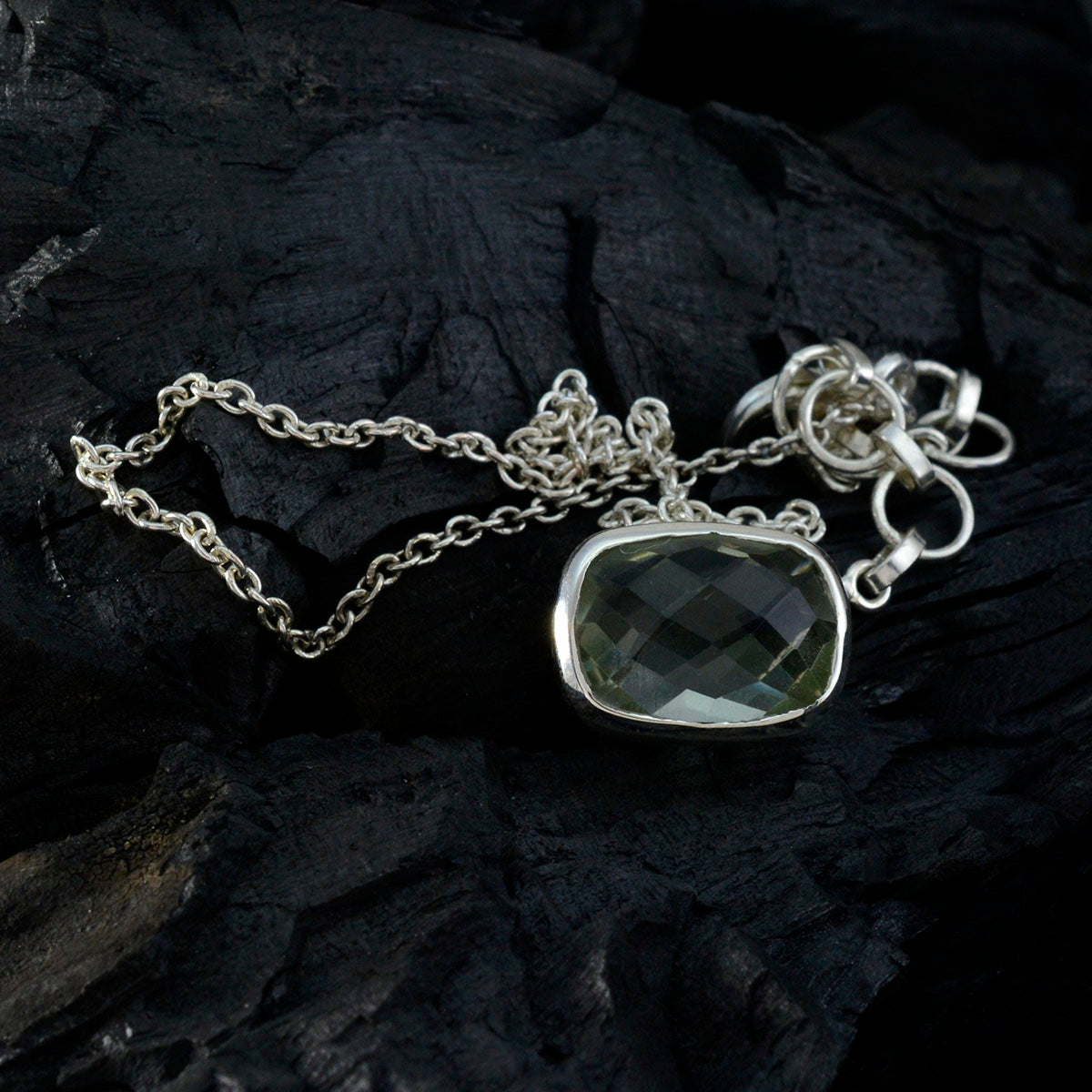 Groene amethist klassieke Spaanse 925 zilveren solitaire Abigail Fairytale groene hanger sieraden Secundaire afbeelding