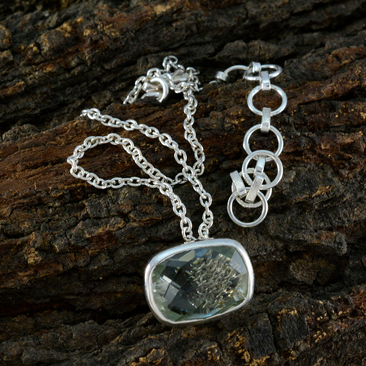 Green Amethyst Classic Spanish 925 Silver Solitaire Abigail Fairytale Green Pendant Jewelry