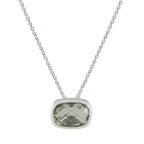 Green Amethyst Classic Spanish 925 Silver Solitaire Light Green Pendant
