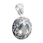 Green Amethyst Edgy Italian 925 Silver Solitaire Light Green Pendant