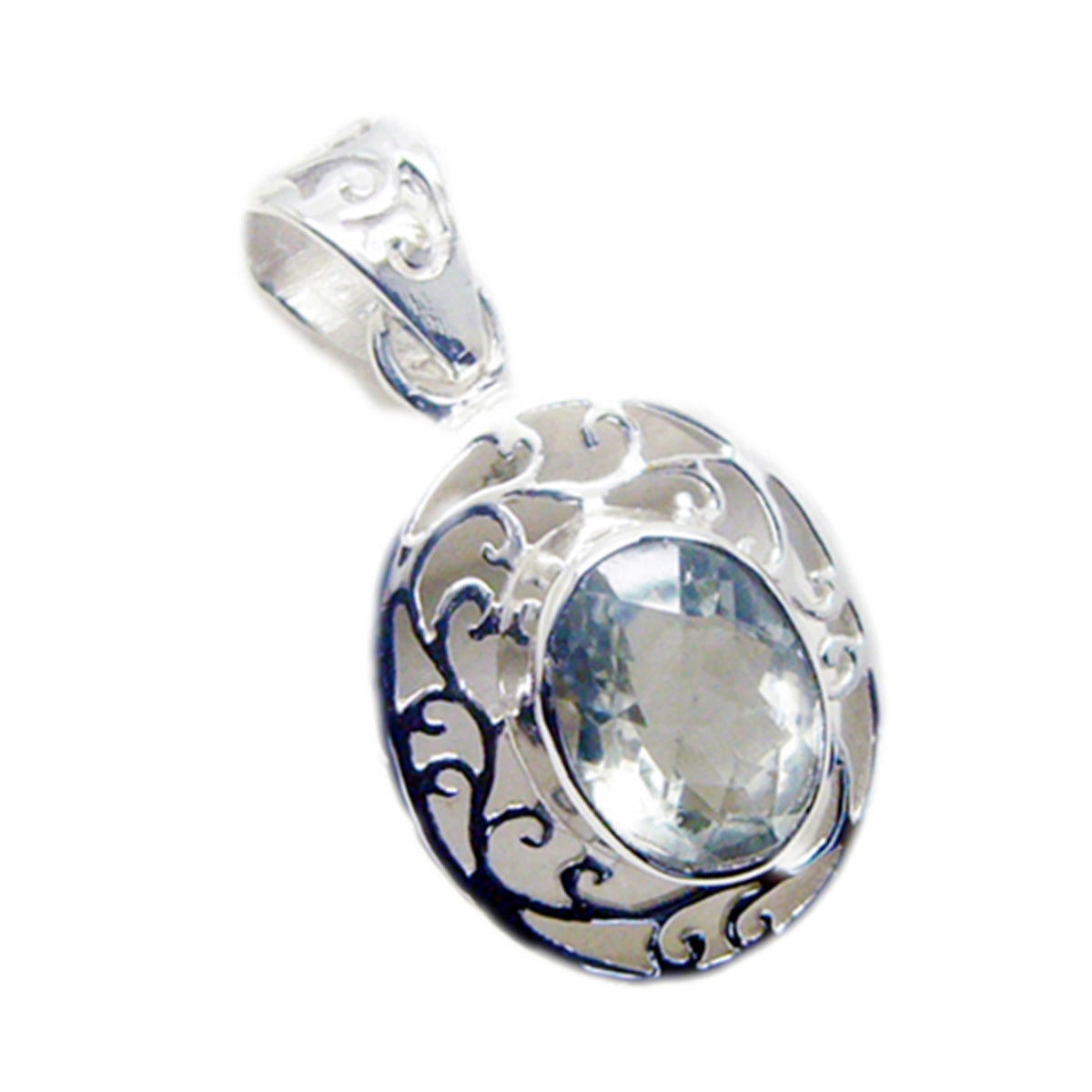 Green Amethyst Edgy Italian 925 Silver Solitaire Sara antique Green Pendant Jewelry