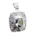 Green Amethyst Essential French Silver Solitaire Light Green Pendant