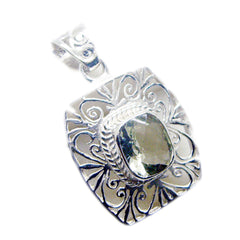 Green Amethyst Essential French Silver Solitaire Emma Victorian Green Pendant Jewelry