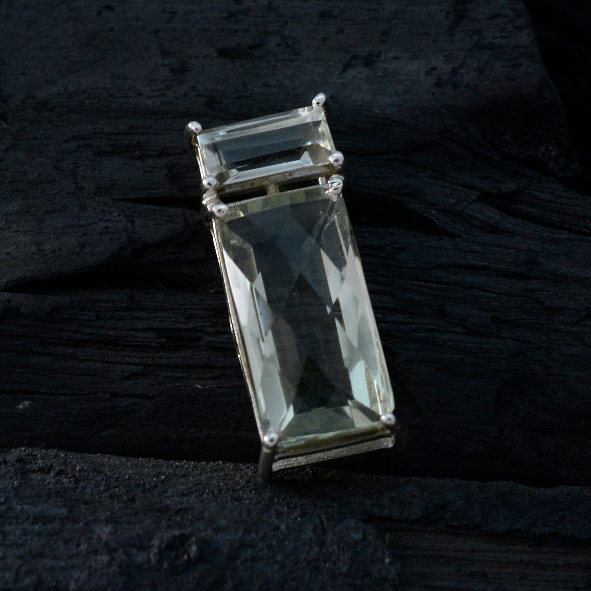 Green Amethyst Elegant Korean 925 Silver Toi et Moi Chen wedding Green Pendant Jewelry