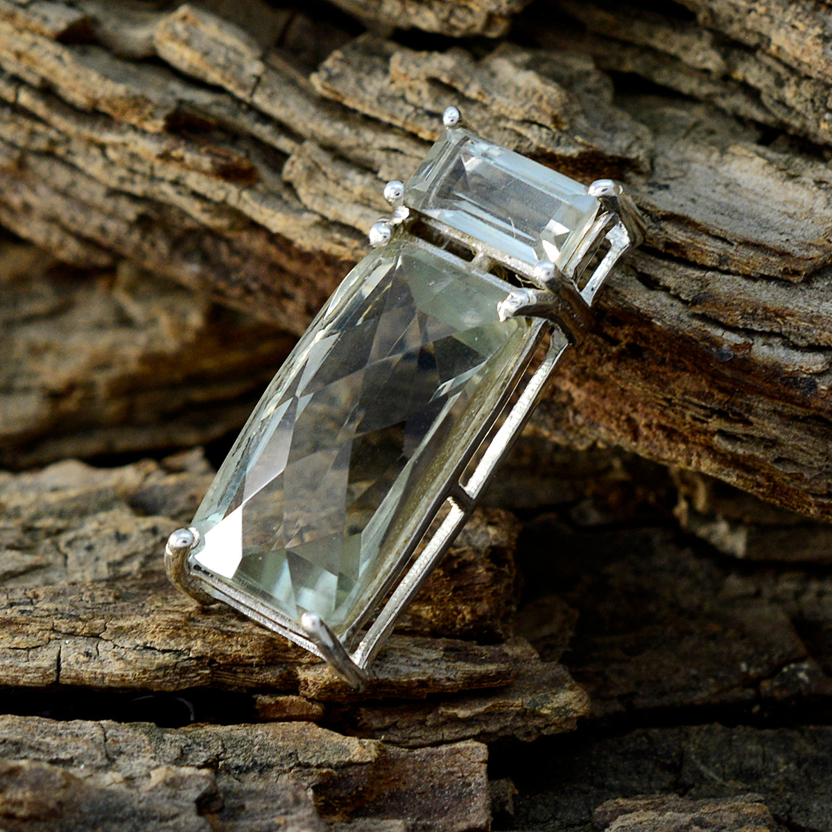 Green Amethyst Elegant Korean 925 Silver Toi et Moi Chen wedding Green Pendant Jewelry