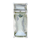 Green Amethyst Elegant Korean 925 Silver Toi et Moi Light Green Pendant