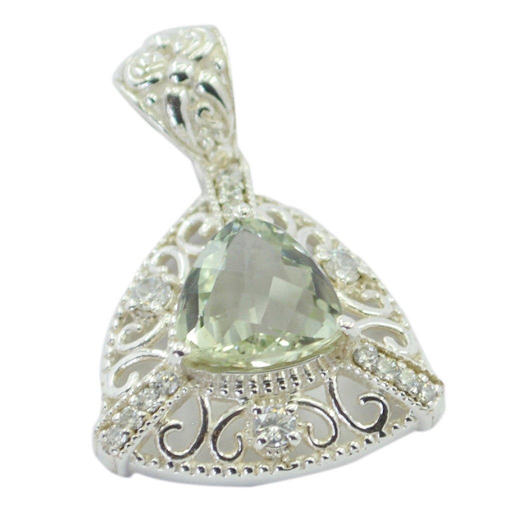 Green Amethyst Eye-catching Middle Eastern Sterling Silver multiple Camila Rope-Wire Green Pendant Jewellery