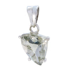Green Amethyst Whisper-thin Moroccan 92.5 Silver Solitaire Light Green Pendant