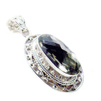 Green Amethyst Chunky Russian Silver Solitaire Teresa Rope-Wire Green Pendant Jewelry