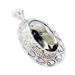 Green Amethyst Chunky Moroccan Sterling Silver Solitaire Tereza Rope-Wire Green Pendant Jewellery