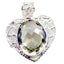 Green Amethyst Chunky American Silver Solitaire Light Green Pendant