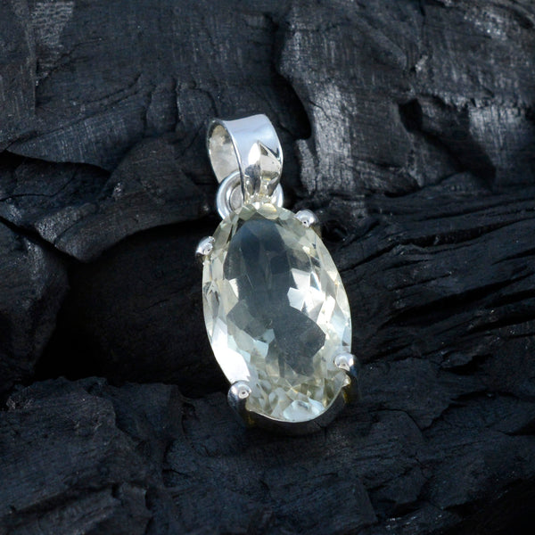 Green Amethyst Eye-catching Latin American 925 Silver Solitaire Gabriela Glamorous Green Pendant Jewelry