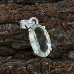 Green Amethyst Eye-catching Latin American 925 Silver Solitaire Gabriela Glamorous Green Pendant Jewelry