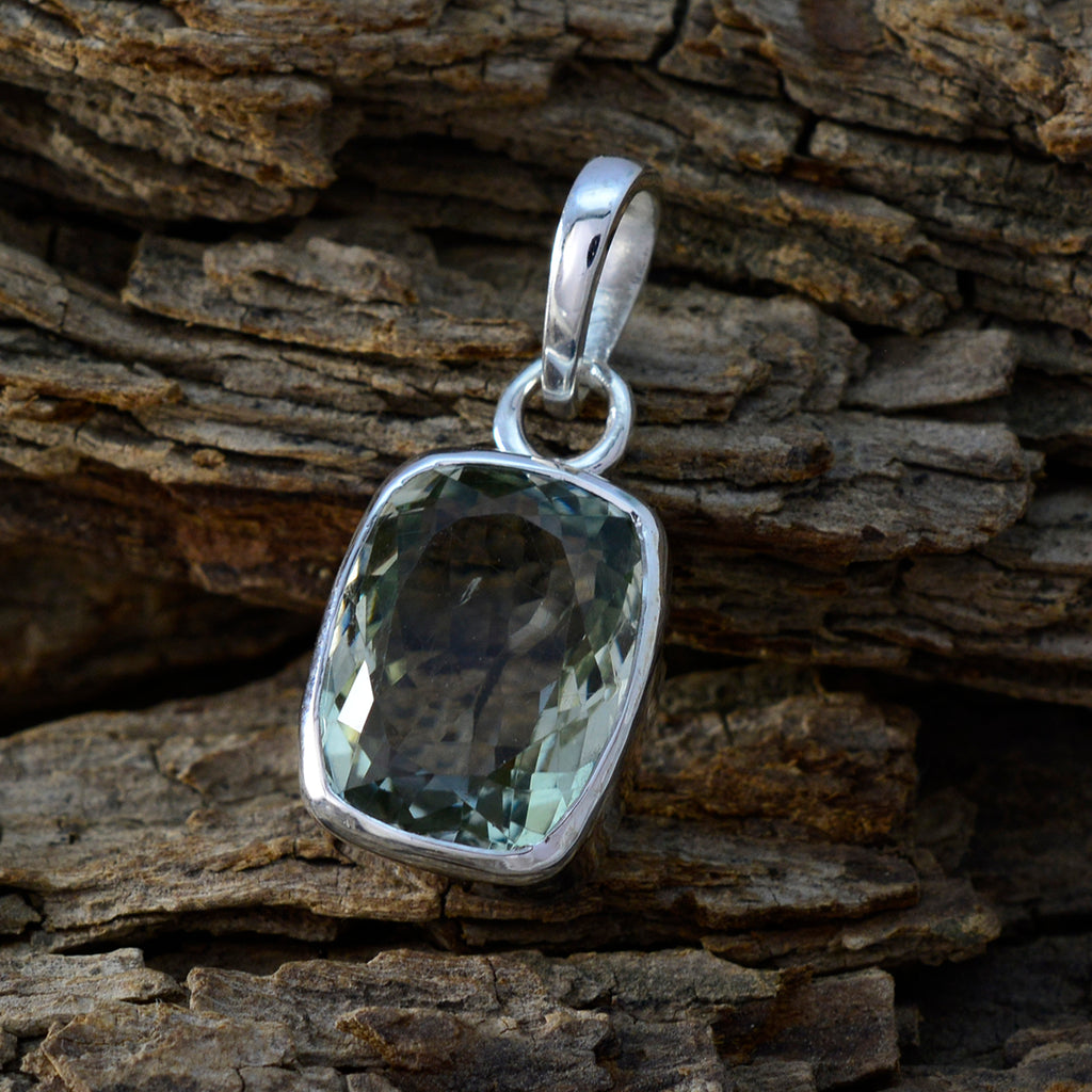 Green Amethyst Minimal Turkish 92.5 Silver Solitaire Daniela Eternity Green Pendant Jewellery
