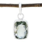 Green Amethyst Minimal Turkish 92.5 Silver Solitaire Light Green Pendant