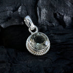 Green Amethyst Whisper-thin American Silver Solitaire Nayara Rope-Wire Green Pendant Jewelry