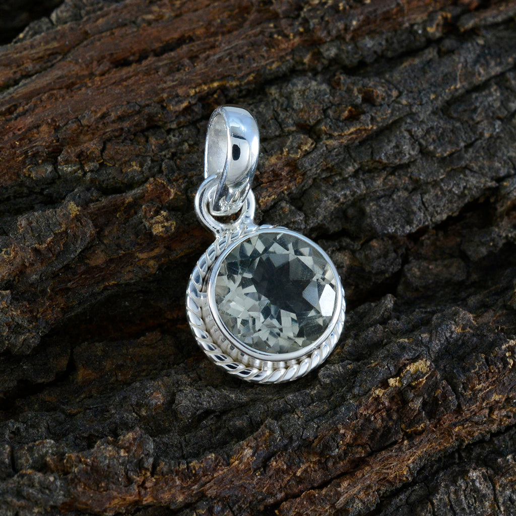 Green Amethyst Whisper-thin American Silver Solitaire Nayara Rope-Wire Green Pendant Jewelry