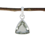 Green Amethyst Dainty Russian 925 Silver Solitaire Light Green Pendant